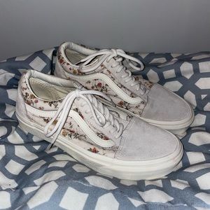 floral lace up vans